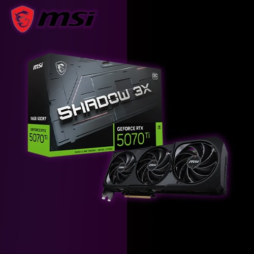 کارت گرافیک استوک RTX 5070Ti OC Msi Shadow 3X 16gb